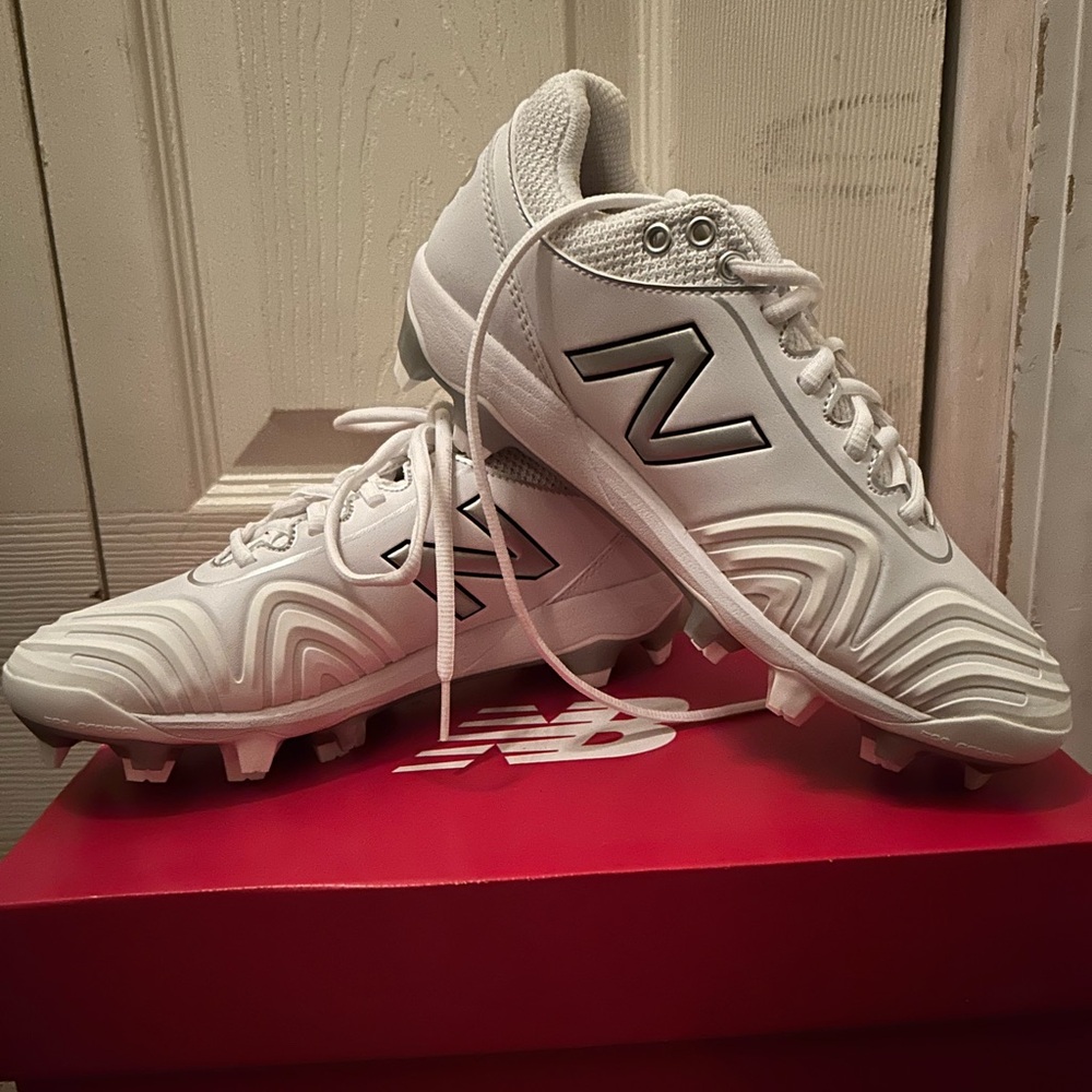 New Balance White Soccer Cleats